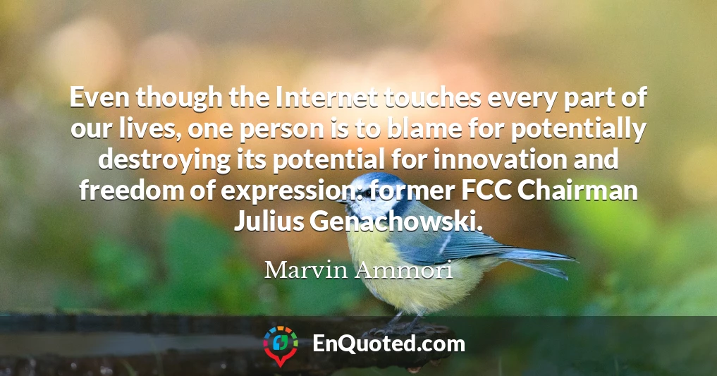 Even though the Internet touches every part of our lives, one person is to blame for potentially destroying its potential for innovation and freedom of expression: former FCC Chairman Julius Genachowski.