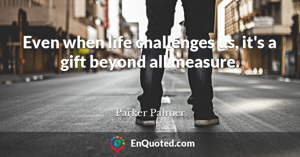 Even when life challenges us, it's a gift beyond all measure.