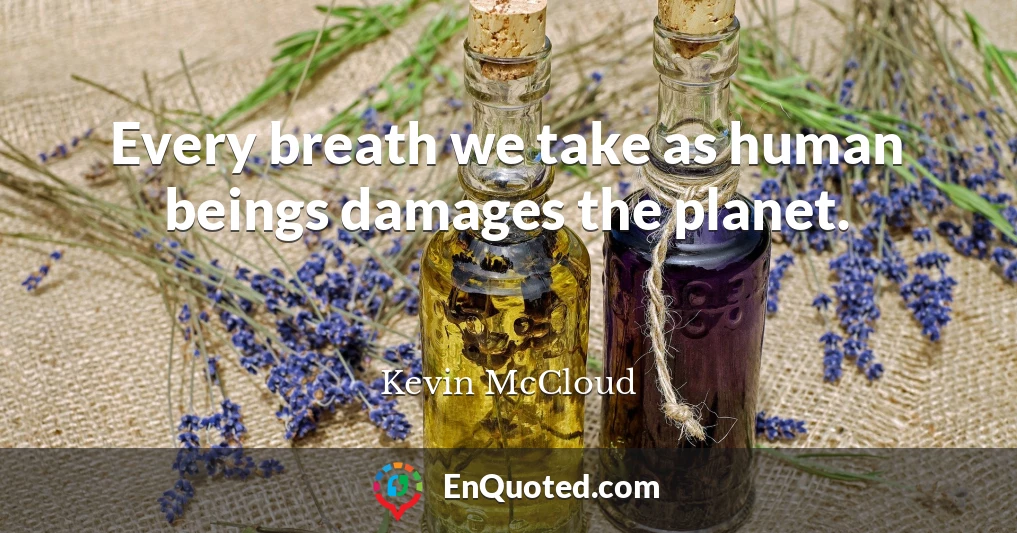 Every breath we take as human beings damages the planet.