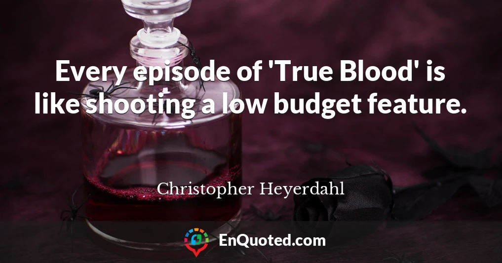 Every episode of 'True Blood' is like shooting a low budget feature.