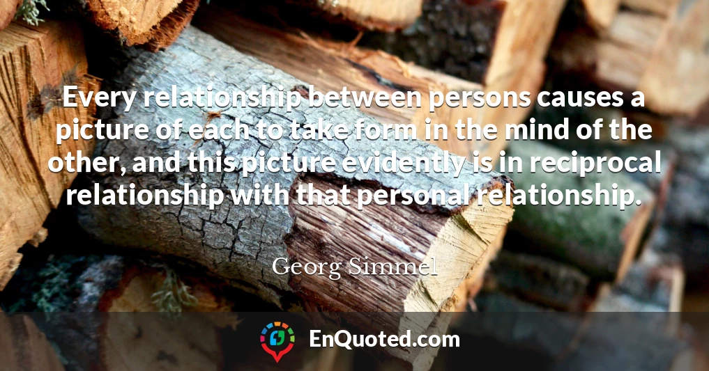 Every relationship between persons causes a picture of each to take form in the mind of the other, and this picture evidently is in reciprocal relationship with that personal relationship.