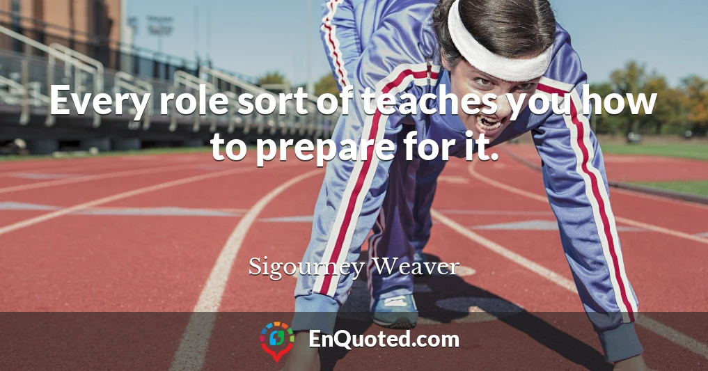 Every role sort of teaches you how to prepare for it.