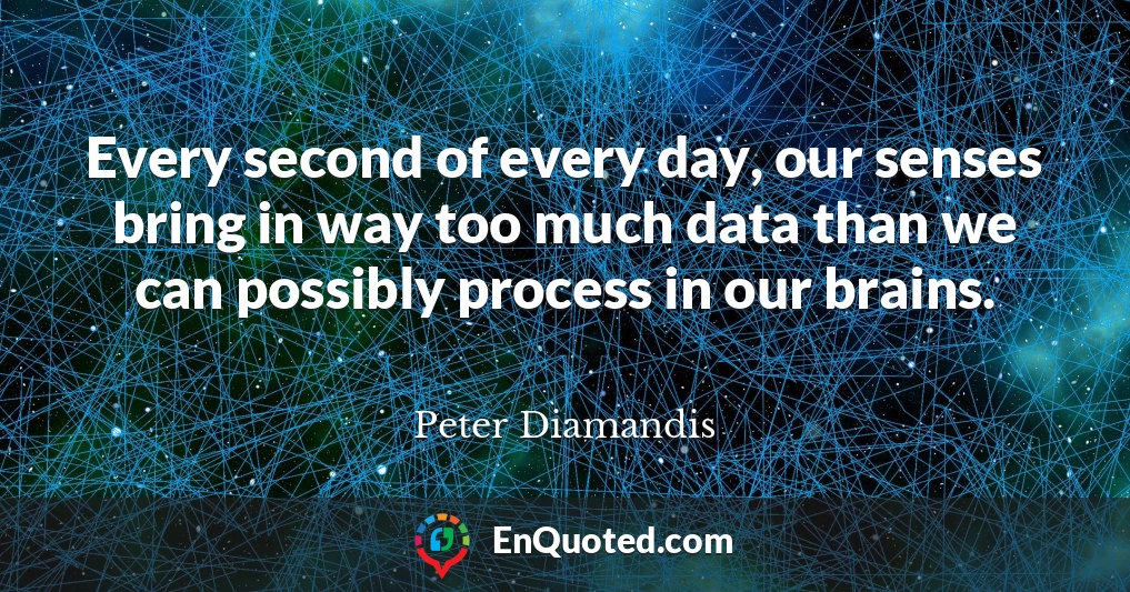 Every second of every day, our senses bring in way too much data than we can possibly process in our brains.