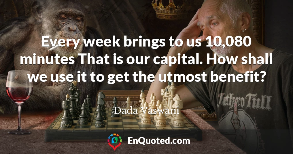 Every week brings to us 10,080 minutes That is our capital. How shall we use it to get the utmost benefit?