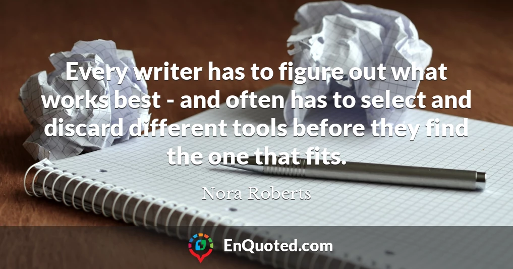 Every writer has to figure out what works best - and often has to select and discard different tools before they find the one that fits.