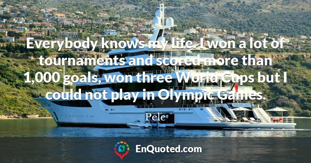 Everybody knows my life. I won a lot of tournaments and scored more than 1,000 goals, won three World Cups but I could not play in Olympic Games.