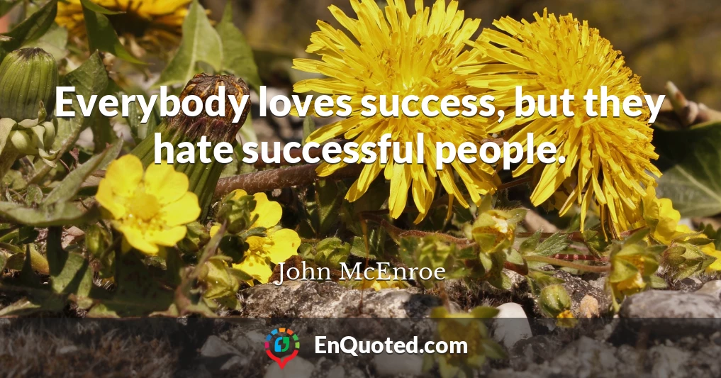 Everybody loves success, but they hate successful people.