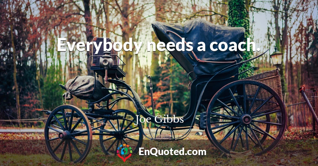 Everybody needs a coach.