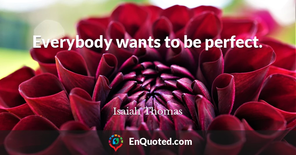 Everybody wants to be perfect.