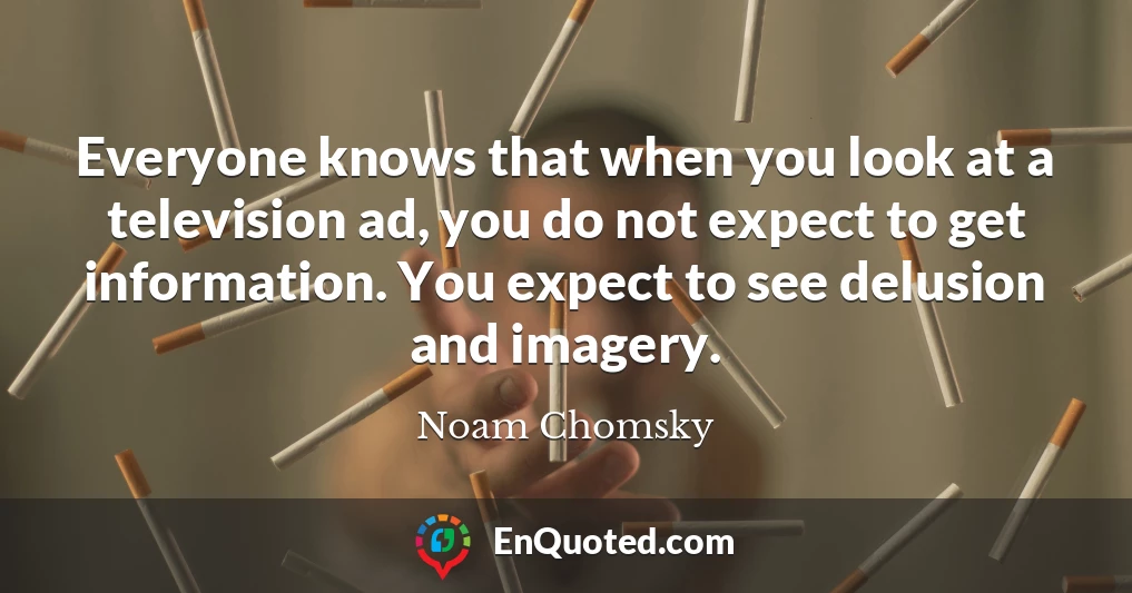 Everyone knows that when you look at a television ad, you do not expect to get information. You expect to see delusion and imagery.