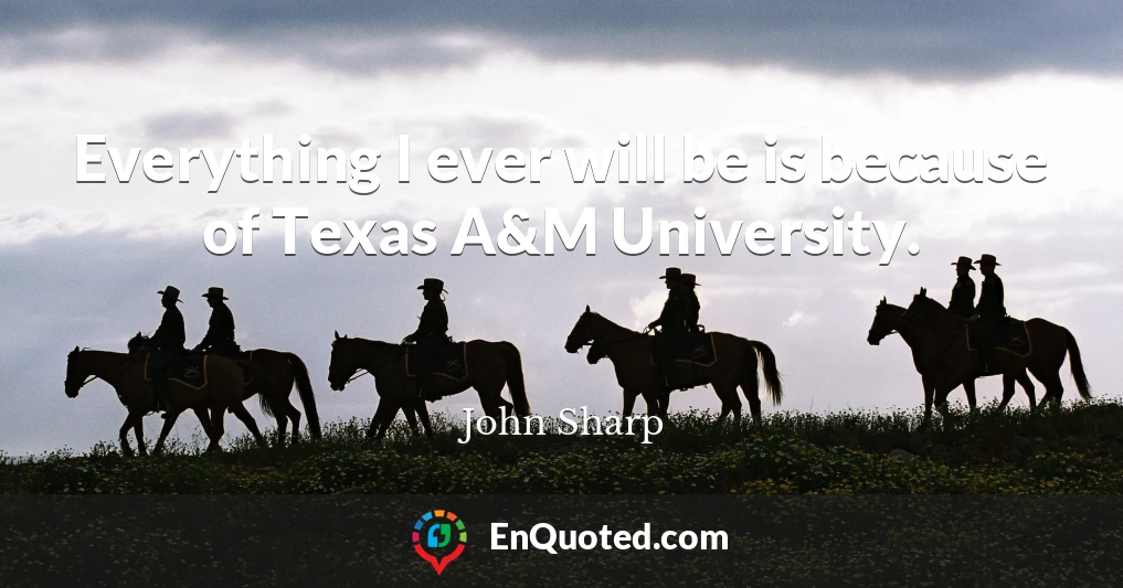 Everything I ever will be is because of Texas A&M University.