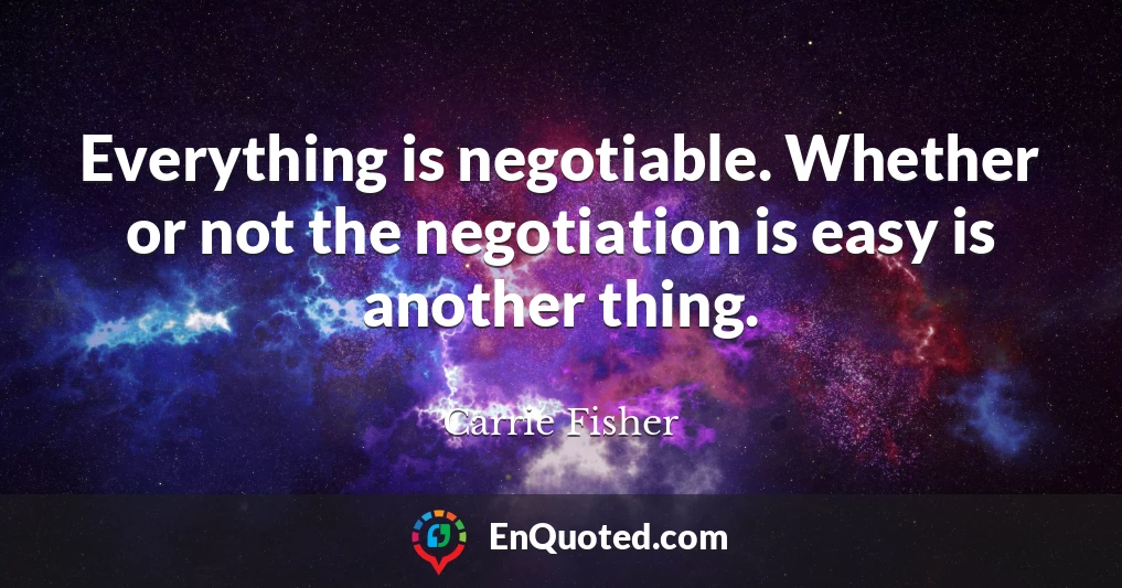 Everything is negotiable. Whether or not the negotiation is easy is another thing.