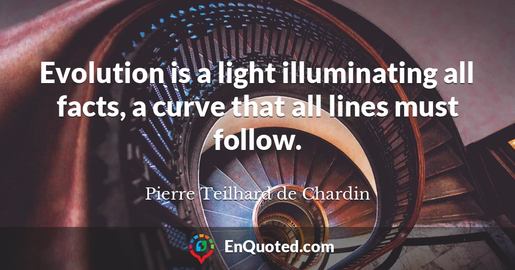 Evolution is a light illuminating all facts, a curve that all lines must follow.