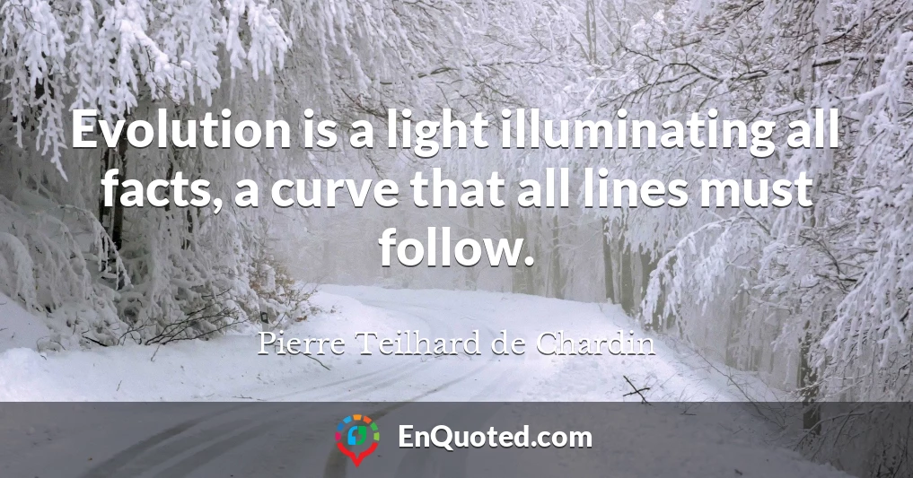 Evolution is a light illuminating all facts, a curve that all lines must follow.