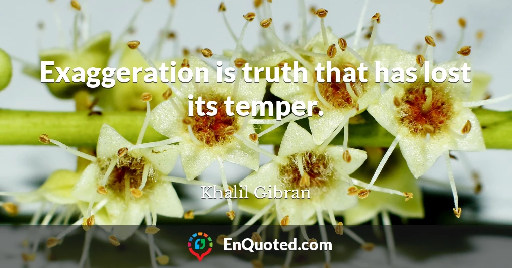 Exaggeration is truth that has lost its temper.