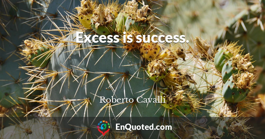 Excess is success.