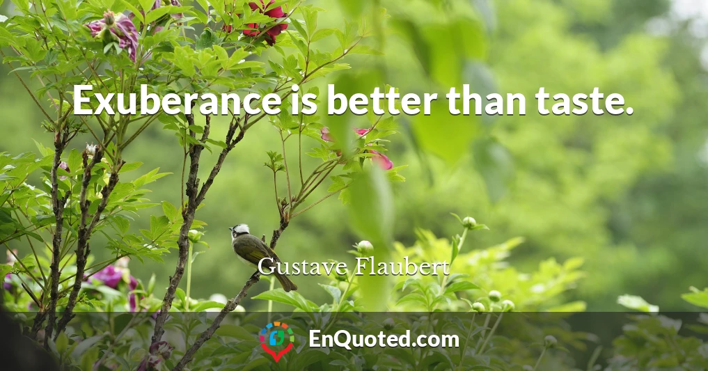 Exuberance is better than taste.