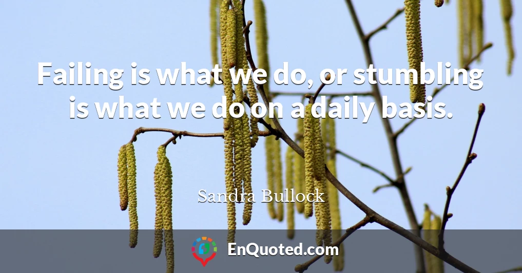 Failing is what we do, or stumbling is what we do on a daily basis.