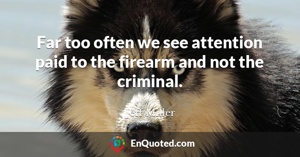 Far too often we see attention paid to the firearm and not the criminal.