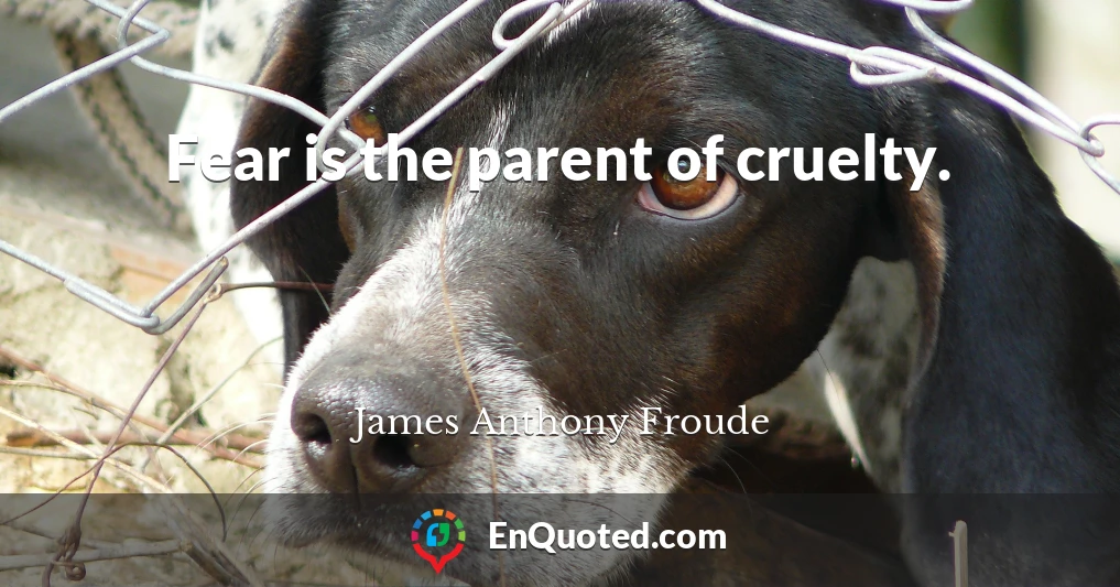 Fear is the parent of cruelty.