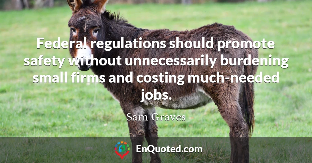 Federal regulations should promote safety without unnecessarily burdening small firms and costing much-needed jobs.