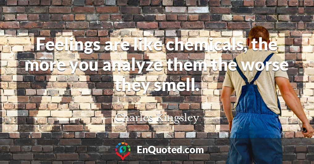 Feelings are like chemicals, the more you analyze them the worse they smell.