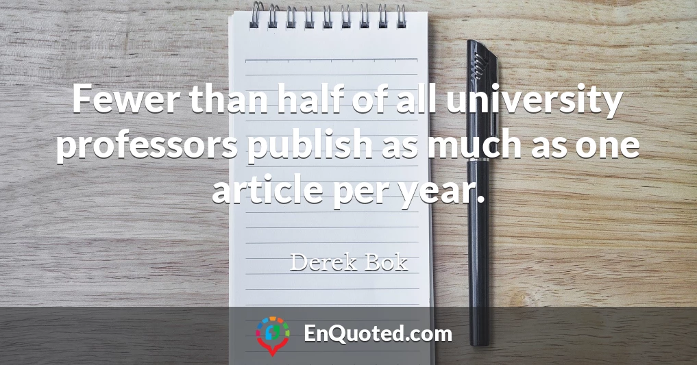Fewer than half of all university professors publish as much as one article per year.
