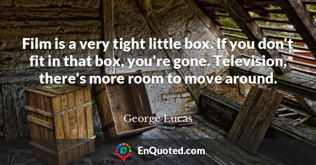 Film is a very tight little box. If you don't fit in that box, you're gone. Television, there's more room to move around.