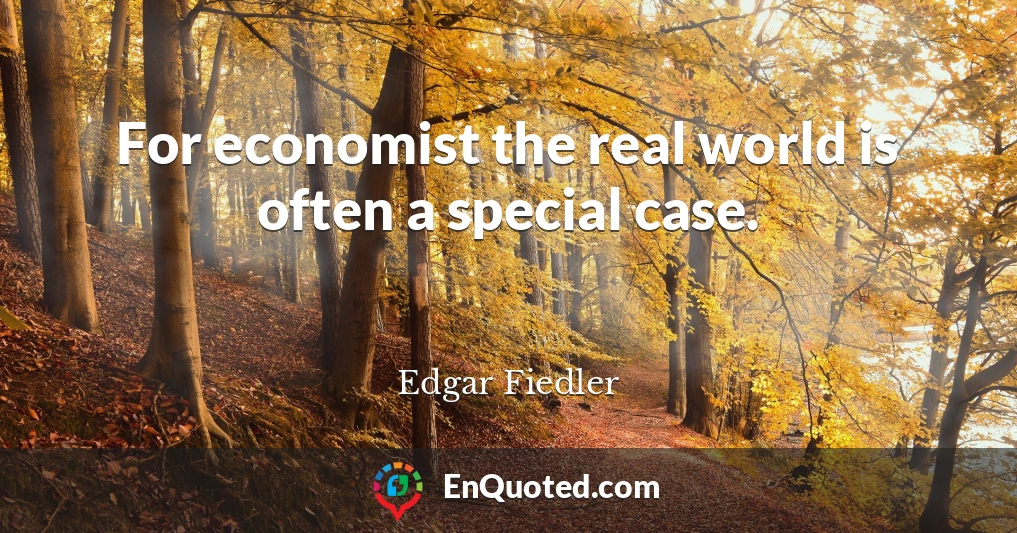 For economist the real world is often a special case.