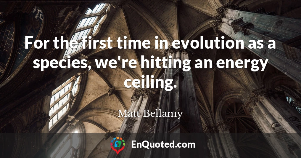 For the first time in evolution as a species, we're hitting an energy ceiling.