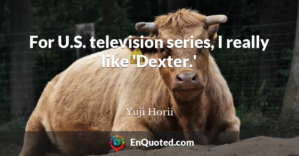 For U.S. television series, I really like 'Dexter.'