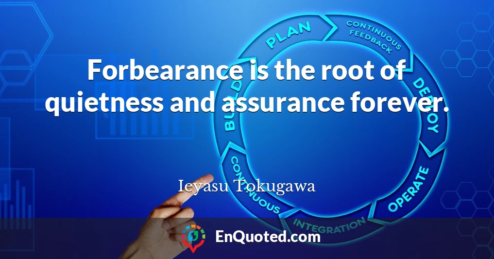 Forbearance is the root of quietness and assurance forever.