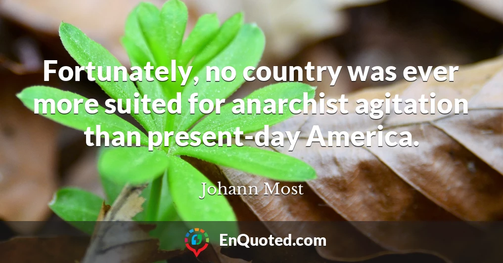 Fortunately, no country was ever more suited for anarchist agitation than present-day America.