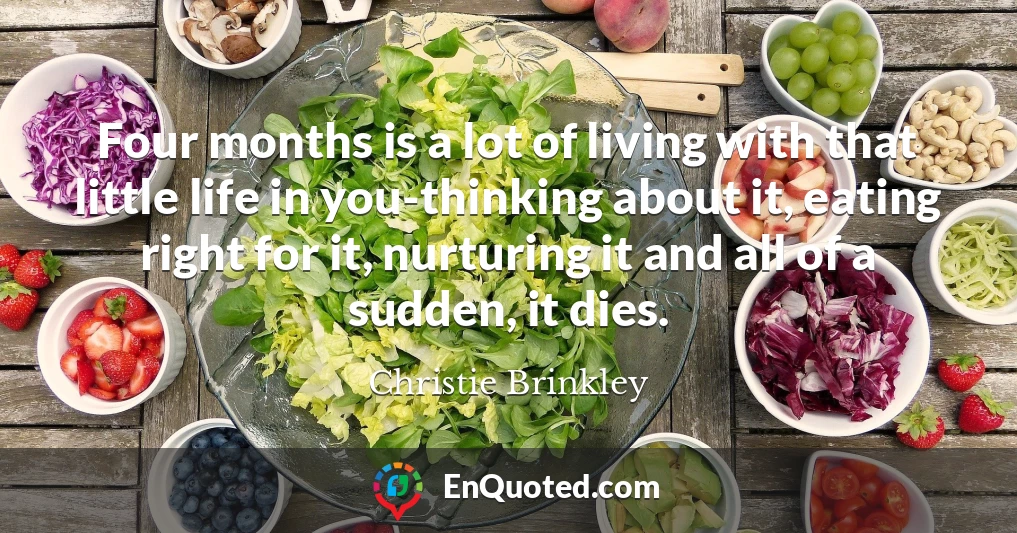 Four months is a lot of living with that little life in you-thinking about it, eating right for it, nurturing it and all of a sudden, it dies.