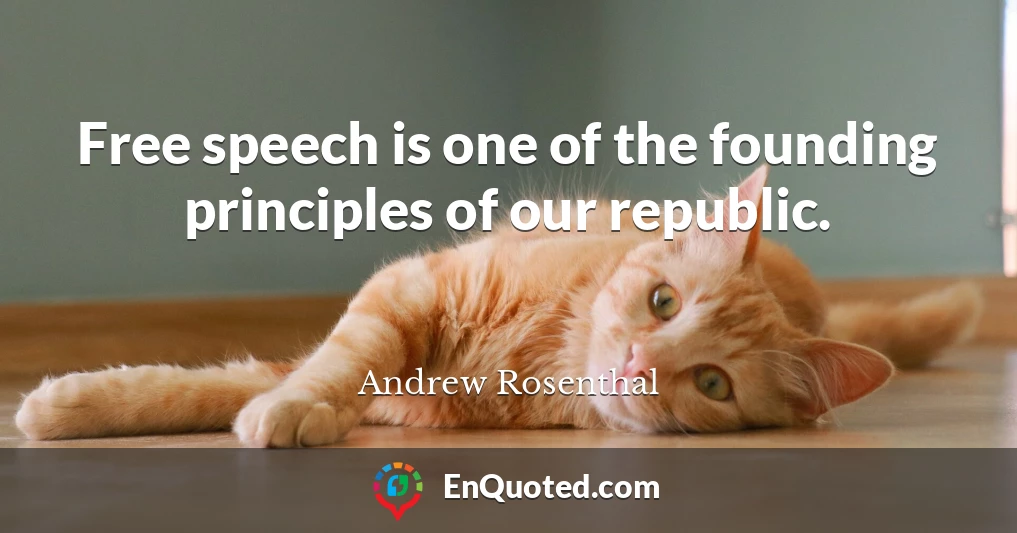 Free speech is one of the founding principles of our republic.