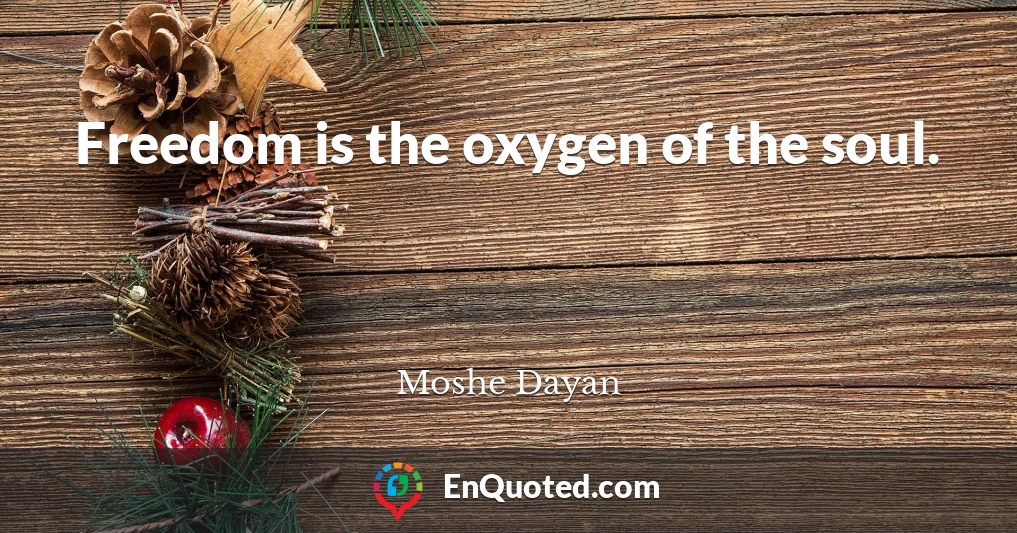 Freedom is the oxygen of the soul.