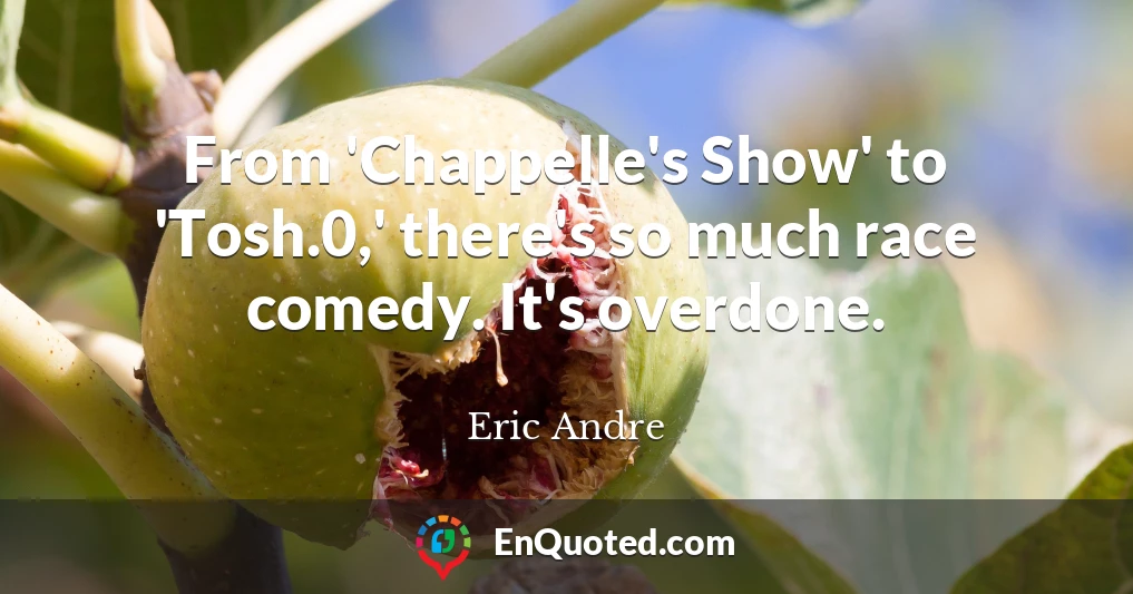 From 'Chappelle's Show' to 'Tosh.0,' there's so much race comedy. It's overdone.