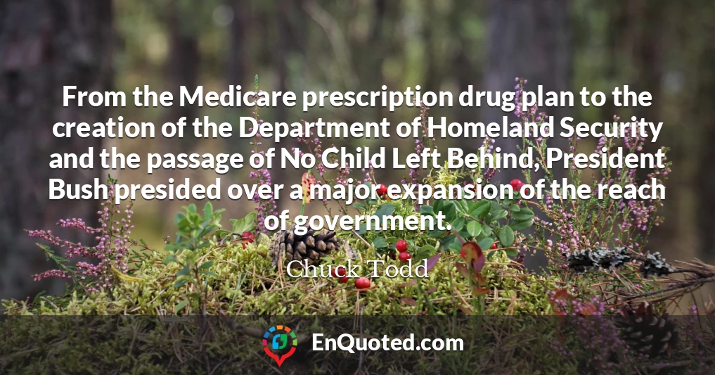 From the Medicare prescription drug plan to the creation of the Department of Homeland Security and the passage of No Child Left Behind, President Bush presided over a major expansion of the reach of government.