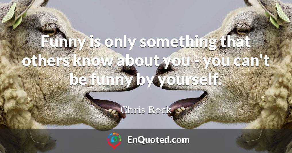Funny is only something that others know about you - you can't be funny by yourself.