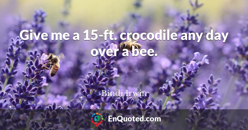 Give me a 15-ft. crocodile any day over a bee.
