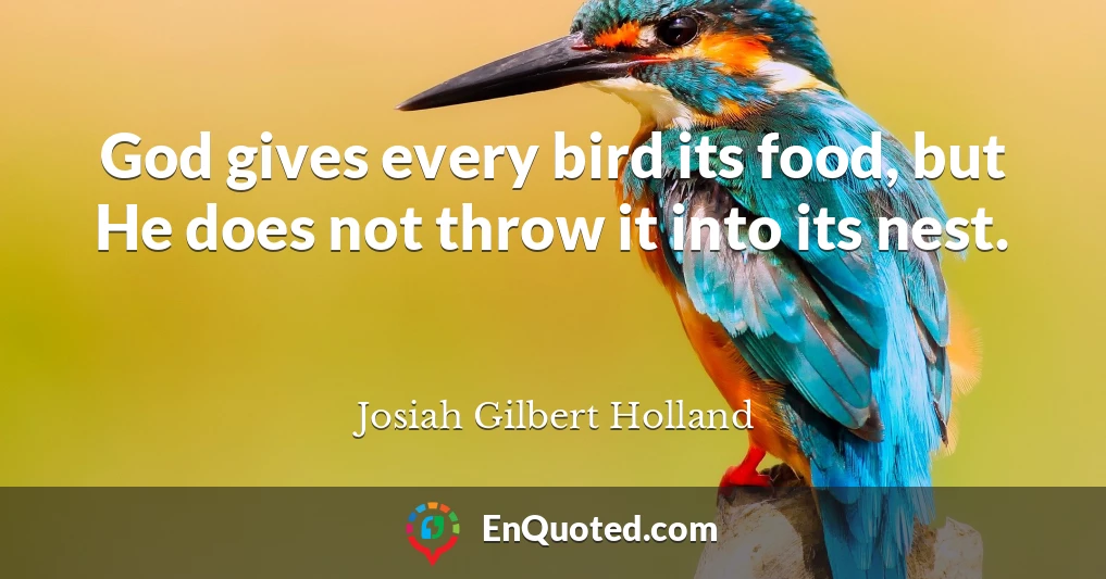 God gives every bird its food, but He does not throw it into its nest.