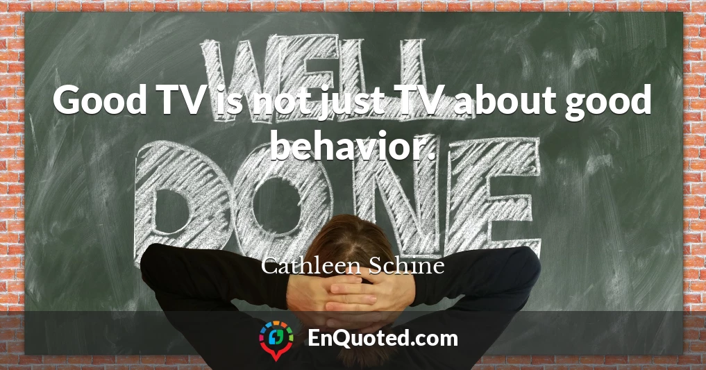 Good TV is not just TV about good behavior.