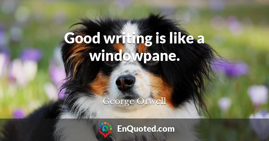 Good writing is like a windowpane.