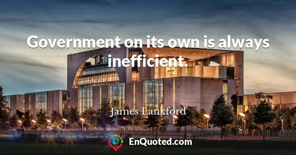 Government on its own is always inefficient.