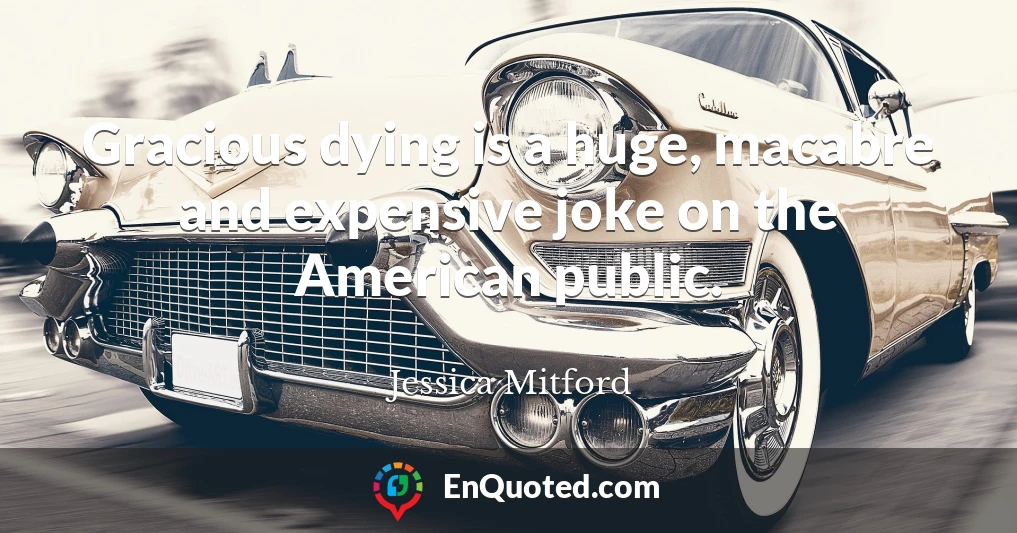 Gracious dying is a huge, macabre and expensive joke on the American public.