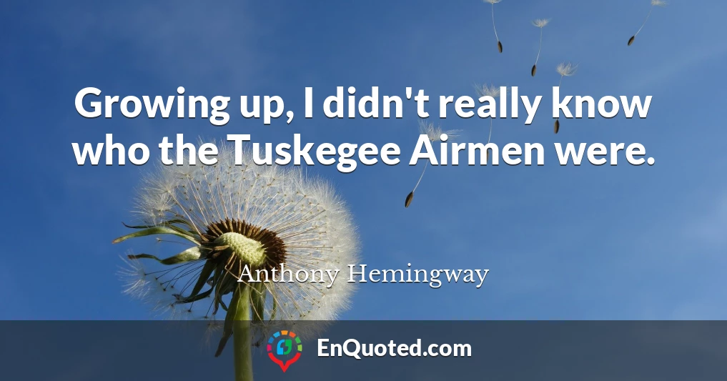 Growing up, I didn't really know who the Tuskegee Airmen were.