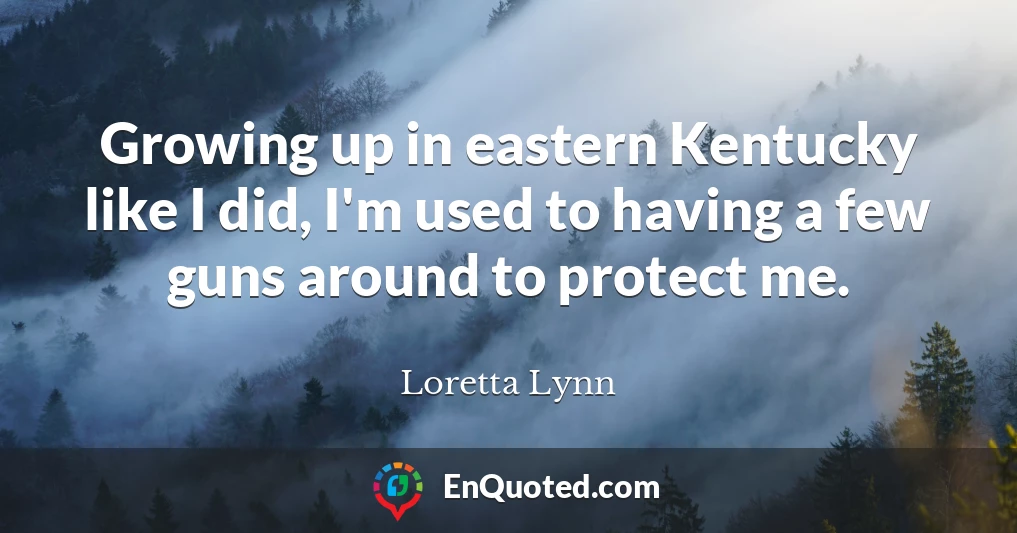 Growing up in eastern Kentucky like I did, I'm used to having a few guns around to protect me.