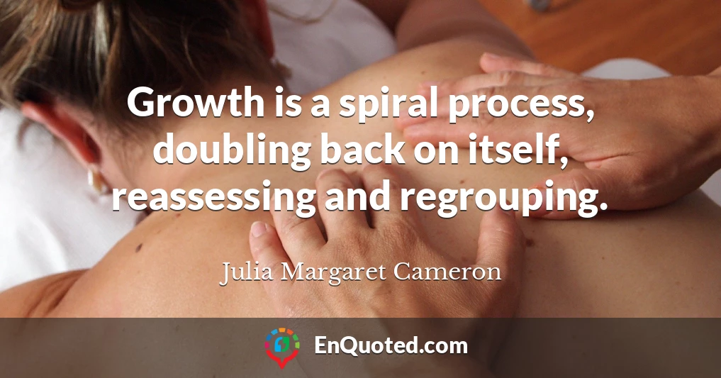 Growth is a spiral process, doubling back on itself, reassessing and regrouping.