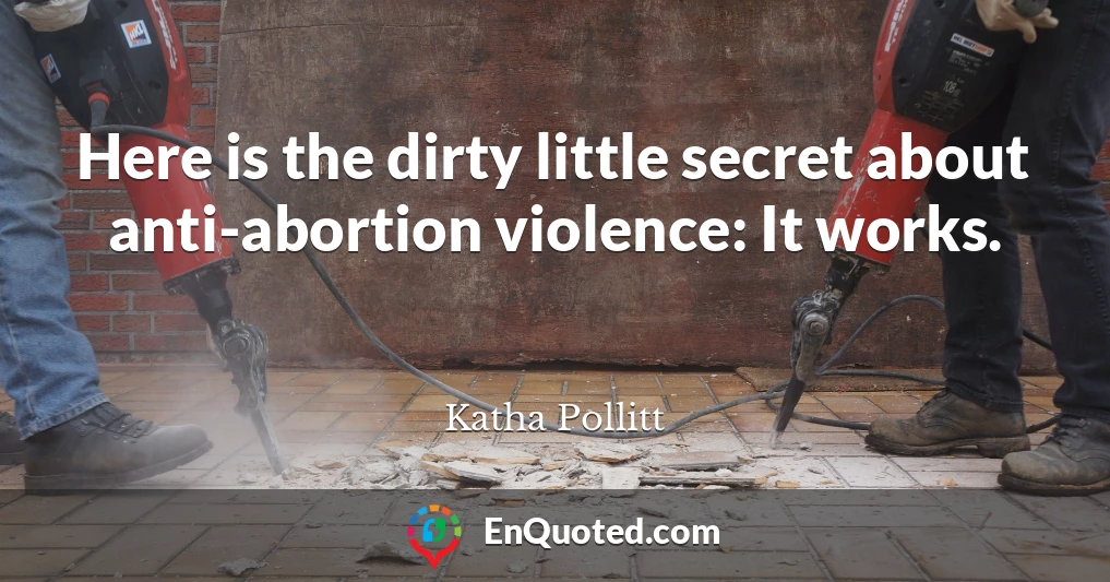 Here is the dirty little secret about anti-abortion violence: It works.