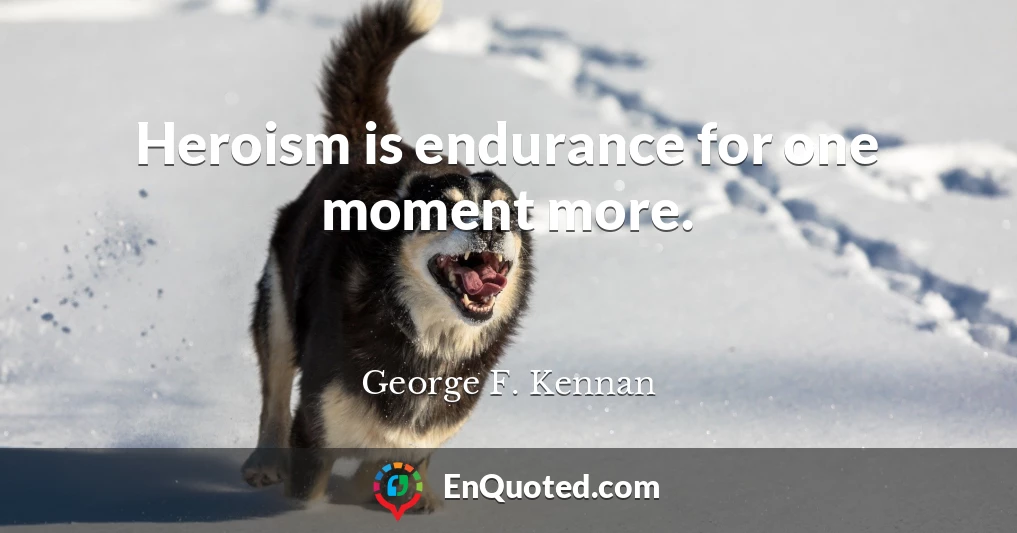 Heroism is endurance for one moment more.